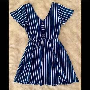 Nautical Navy Stripe Sun Dress